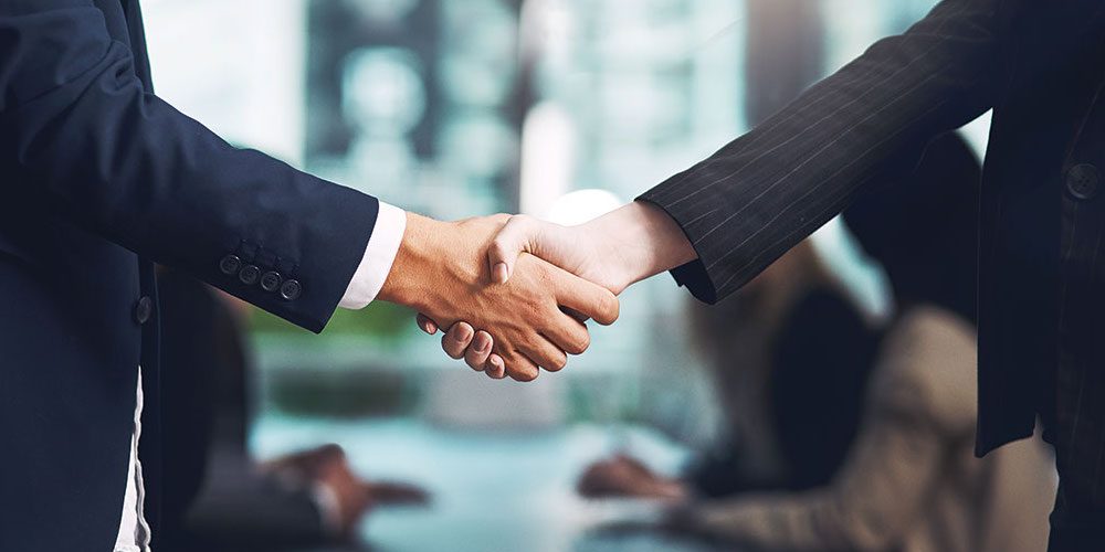 Handshake man and woman