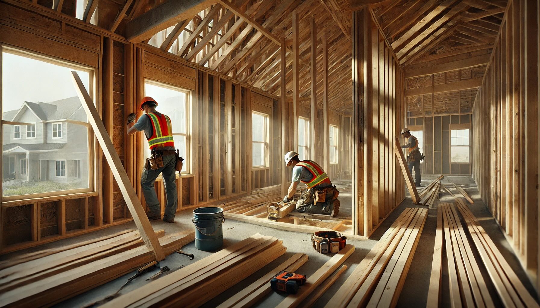 Men working on a house