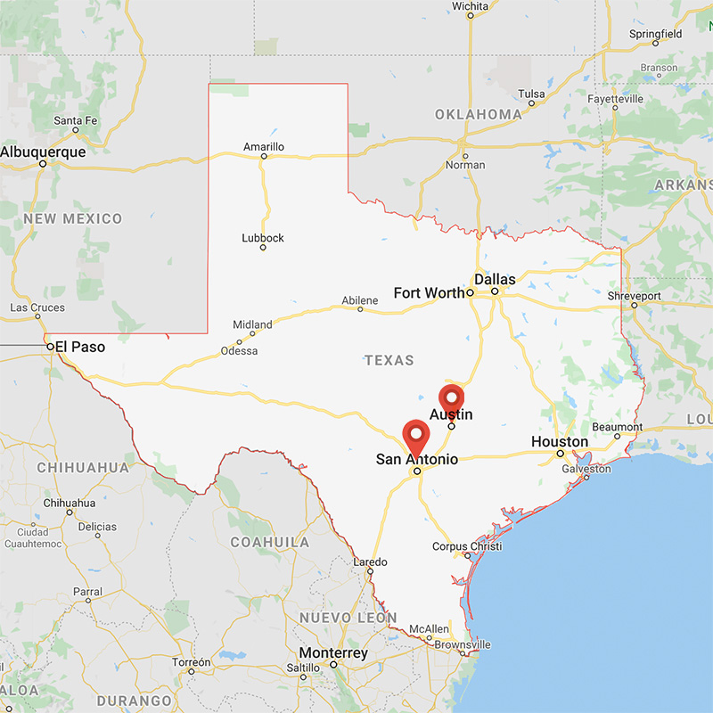 map of texas and locations